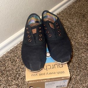 TOMS cordons black canvas
